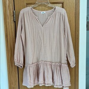 Kensie NEW Blush V-Neck adorable long sleeves Top